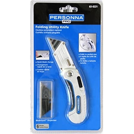 Home Improvement 63-0221 Folding Utility Knife With 6 Blades HO3569254